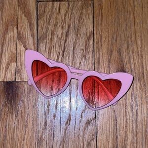 Pink Heart Cat-Eye Sunglasses Rose Lenses, OS